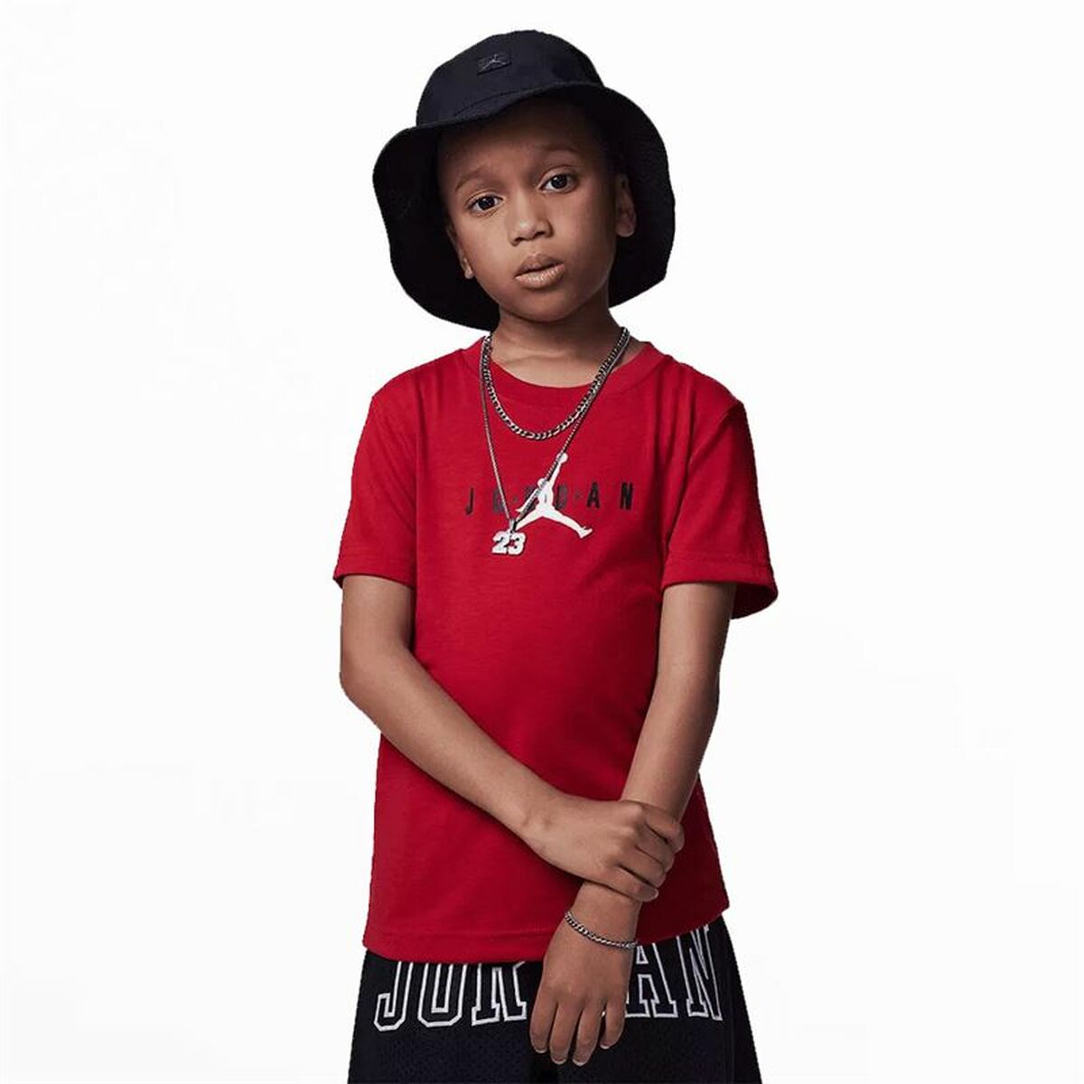 Child's Short Sleeve T-Shirt Jordan Jumpman Graphic Red-0