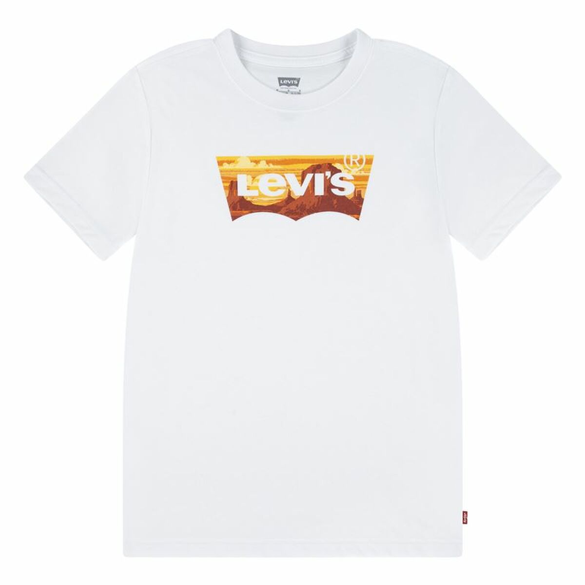 Child's Short Sleeve T-Shirt Levi's Lvb Golden Glow Batwing White-0