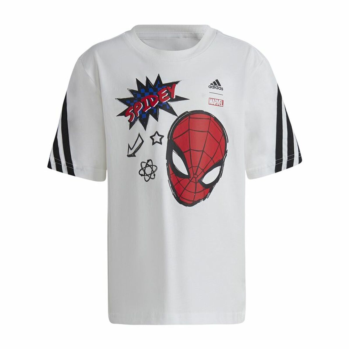 Child's Short Sleeve T-Shirt Adidas Spider-Man White-0