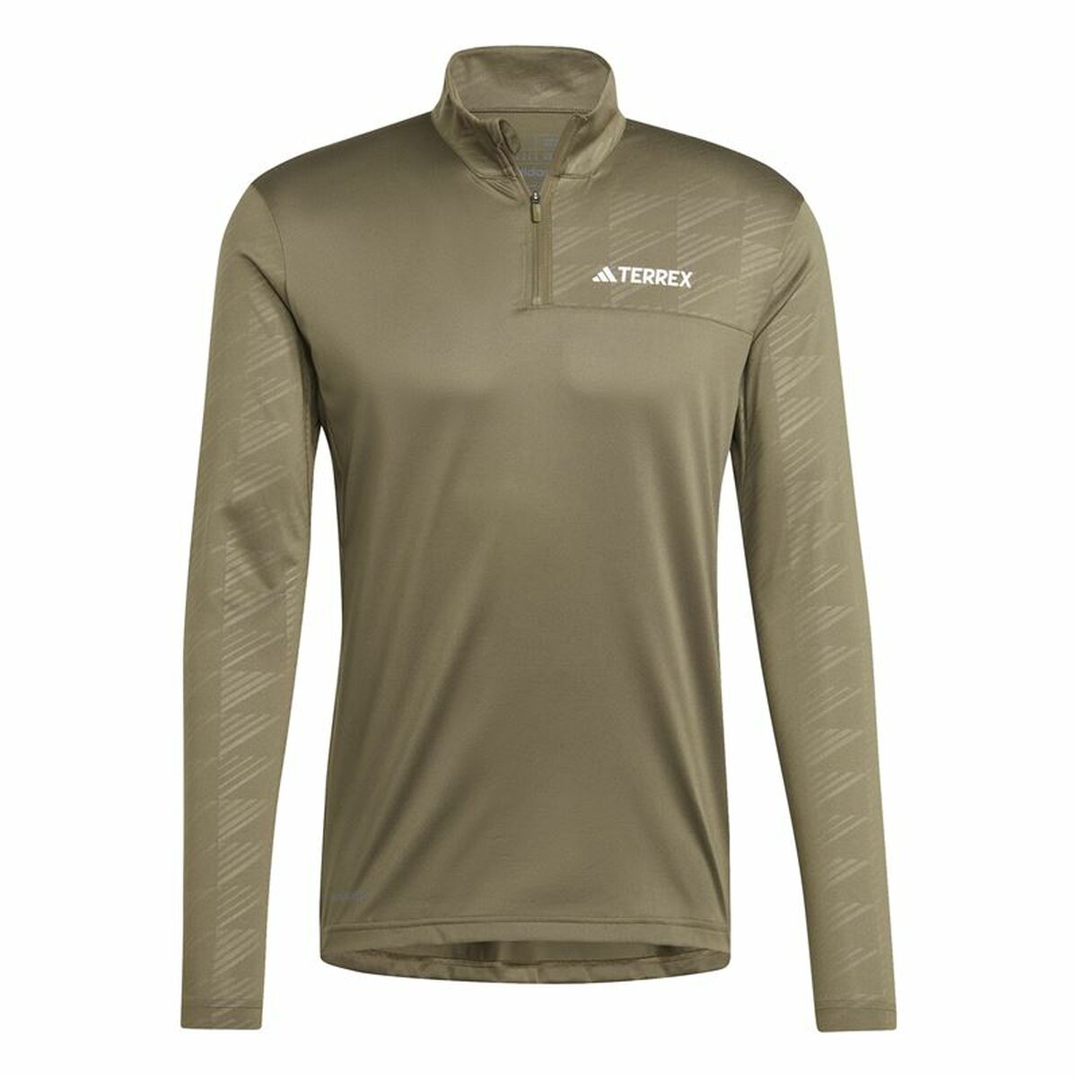 Men’s Sweatshirt without Hood Adidas Mt Half Zi Ls Brown-0
