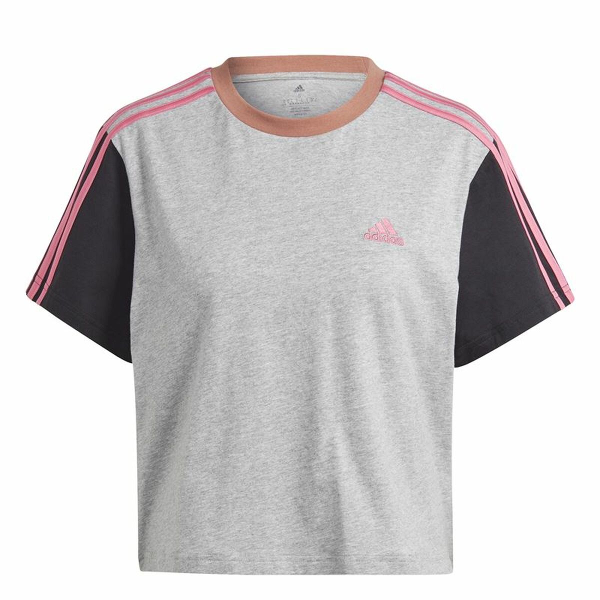 Women’s Short Sleeve T-Shirt Adidas 3S Cr Grey-0