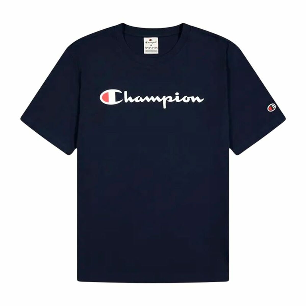 Men’s Short Sleeve T-Shirt Champion Champion Crewneck Navy Blue-0