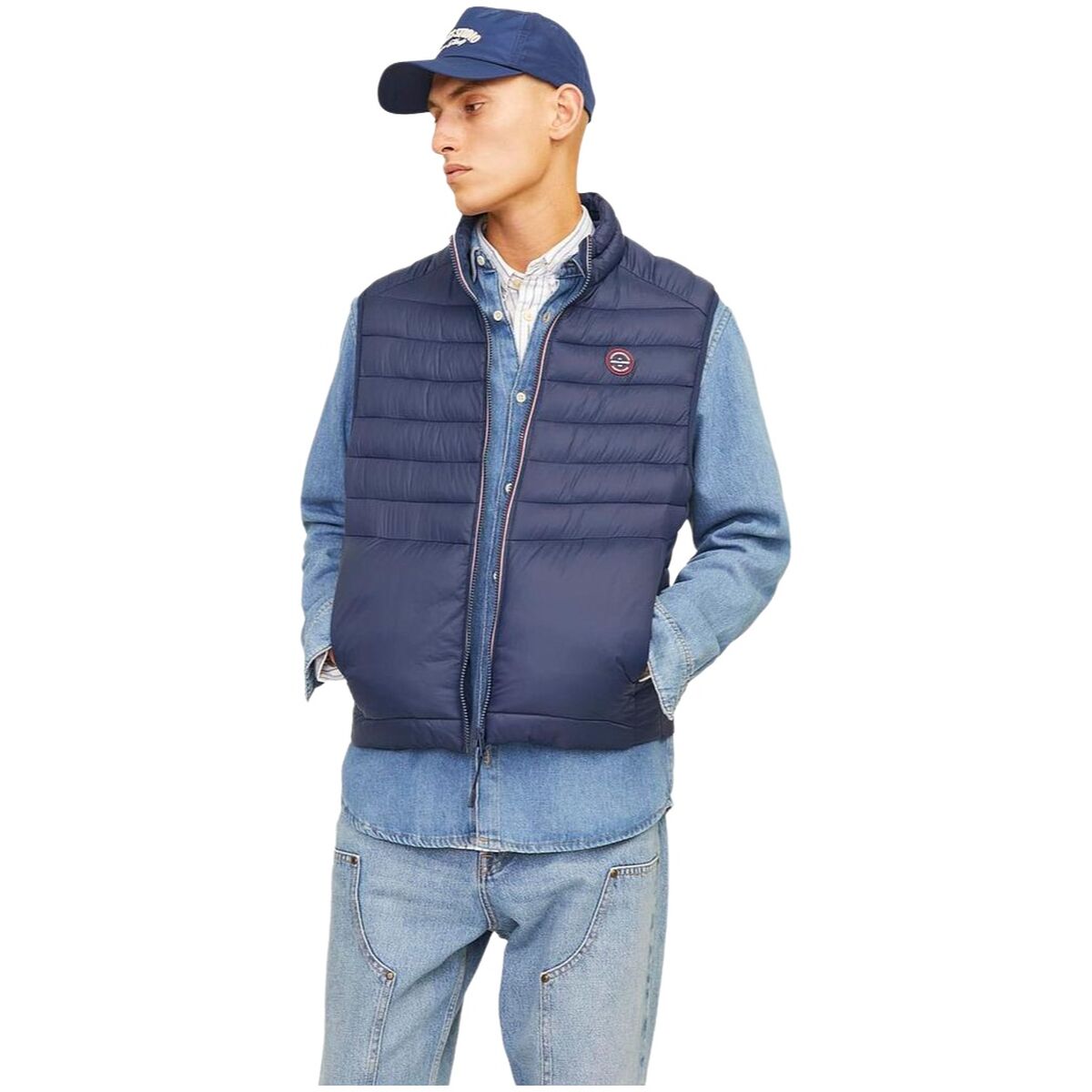 Men's Quilted Gilet Jack & Jones JJESPRINT BODYWARMER COLLAR NOOS 12258457 Navy Blue-0