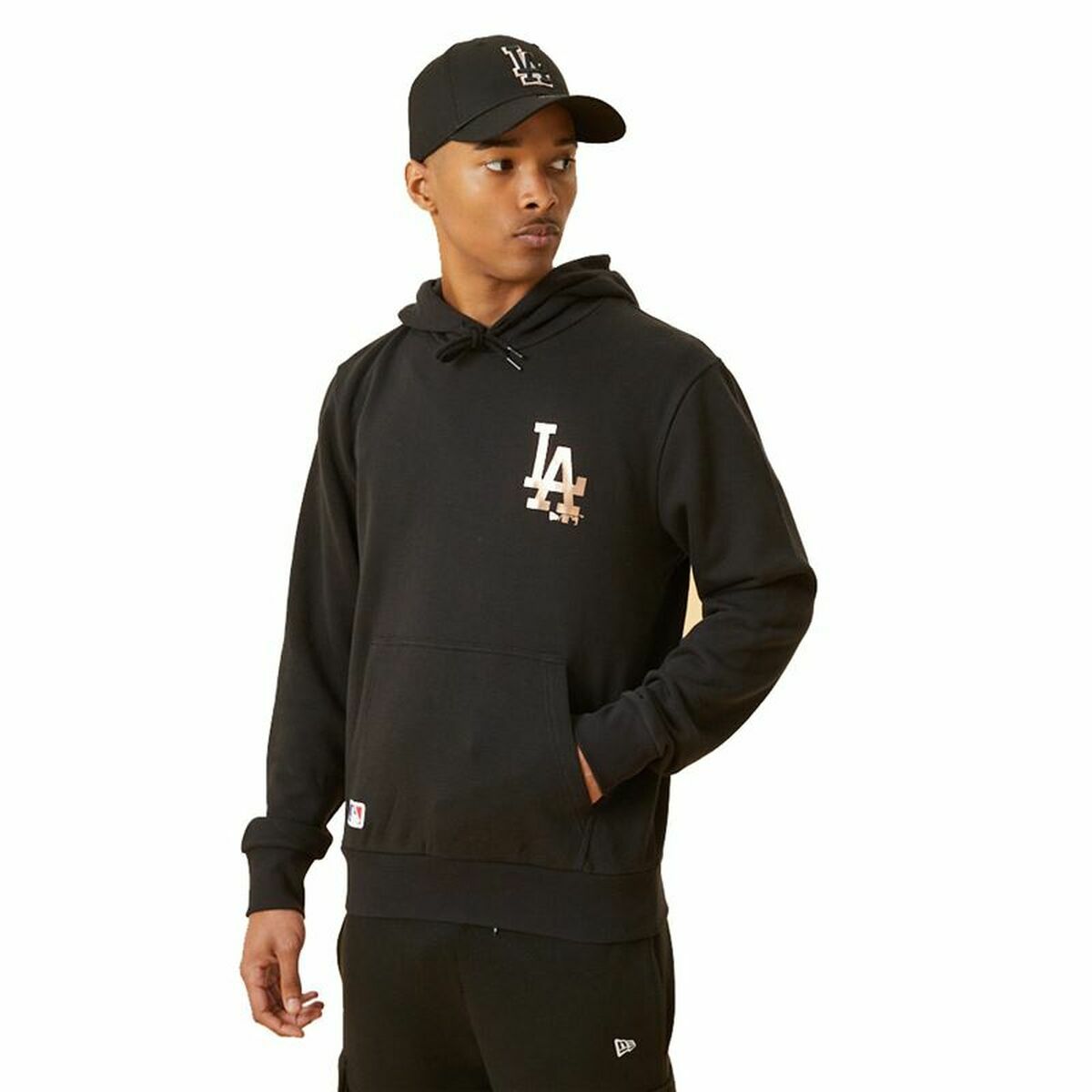 Men’s Sweatshirt without Hood  LA Dodger Metallic Logo New Era Black-0
