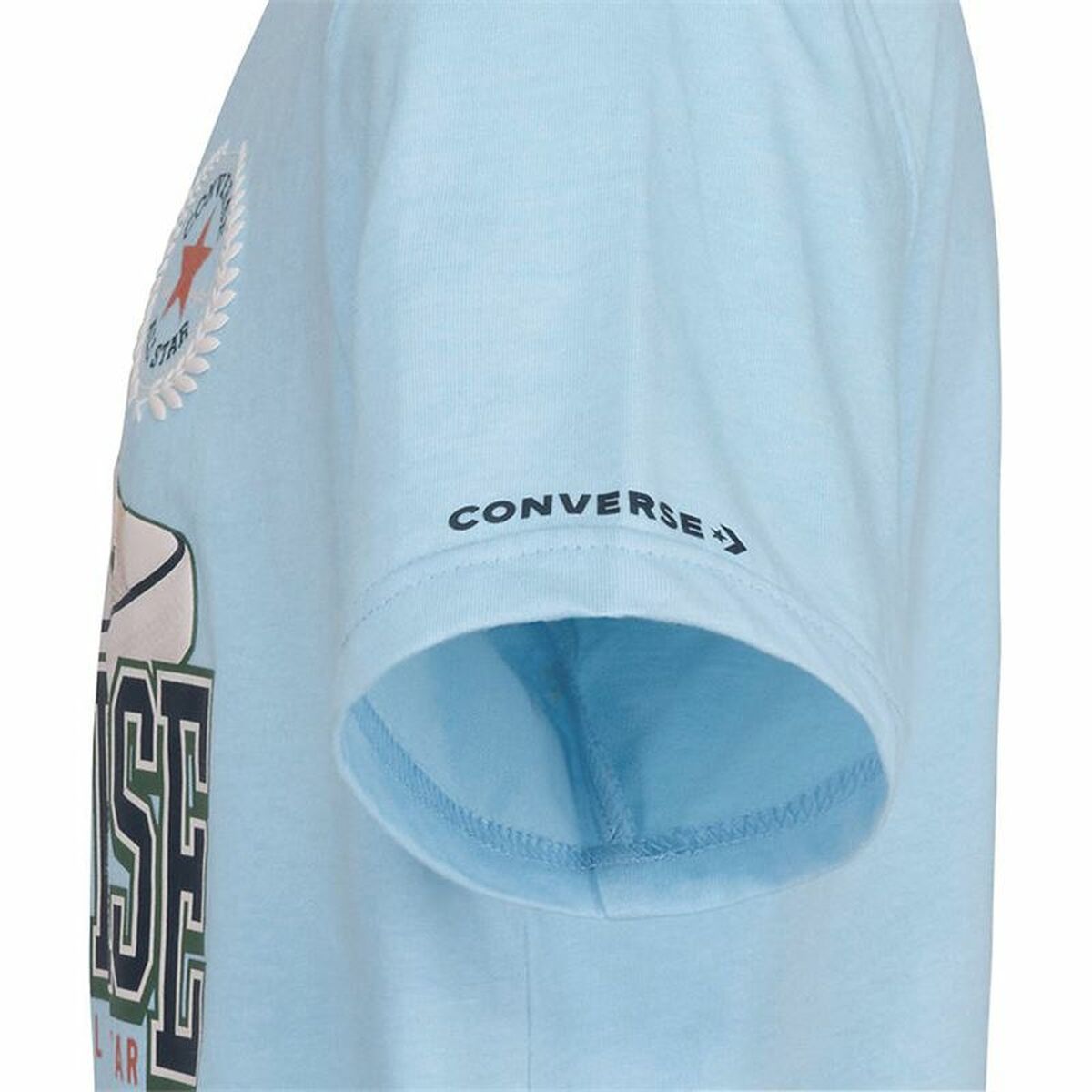 Child's Short Sleeve T-Shirt Converse Script Sneaker Gfx Sky blue-2