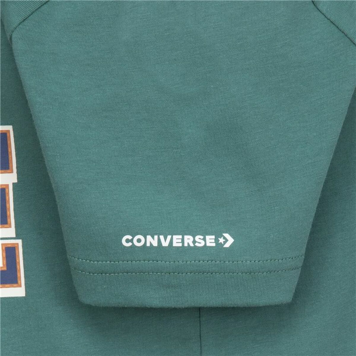 Child's Short Sleeve T-Shirt Converse Script Sneaker Gfx Sse Cyan-1