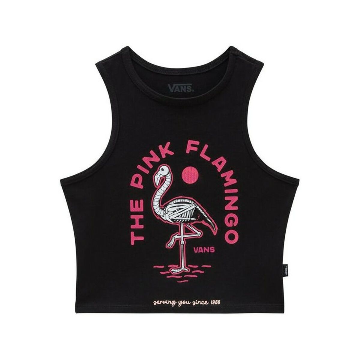 Tank Top Women Vans FLAMINGHOST FITTED TANK VN000GH8BLK1 Black-0
