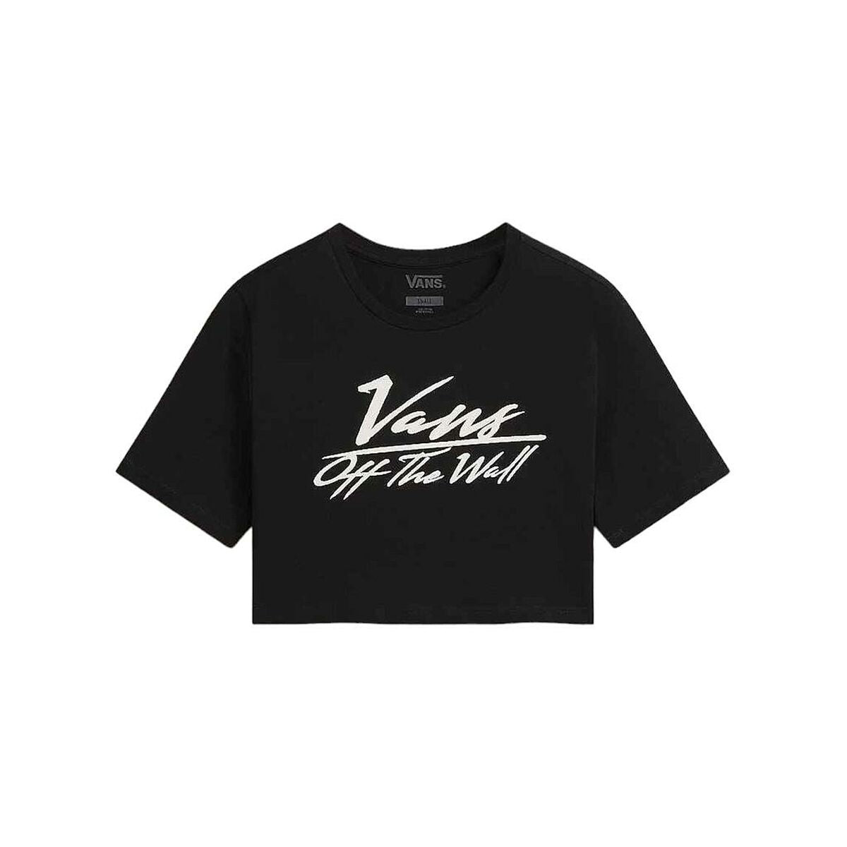 Women’s Short Sleeve T-Shirt Vans GO ANYPLACE CREW CROP II Black-0