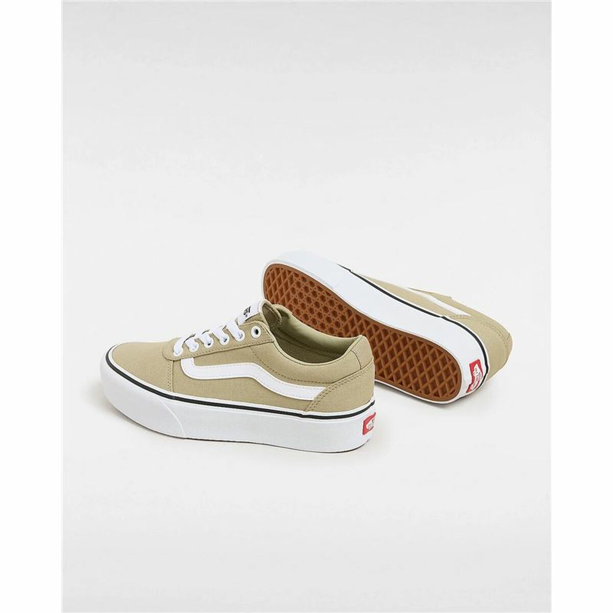 Women's casual trainers Vans Ward Platform Cnvs Elm Beige Light brown-4