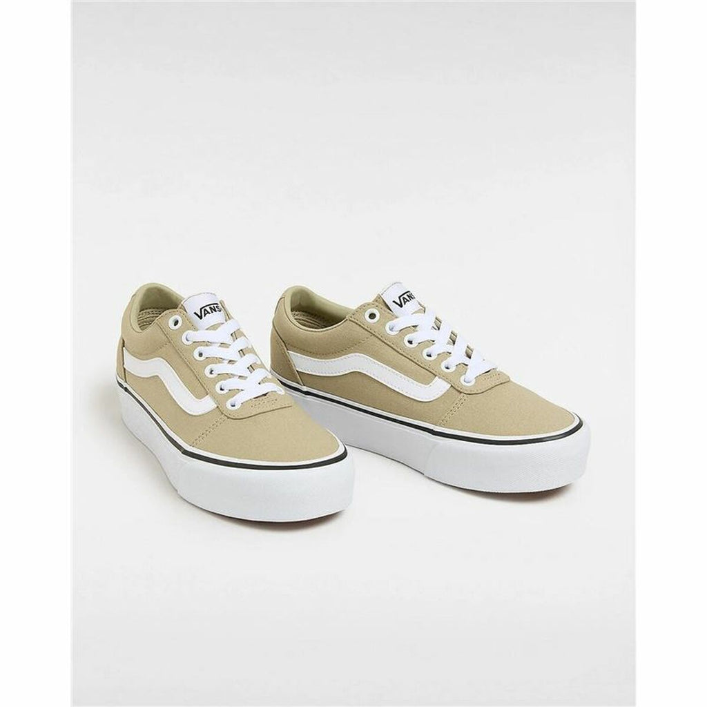 Women's casual trainers Vans Ward Platform Cnvs Elm Beige Light brown-3