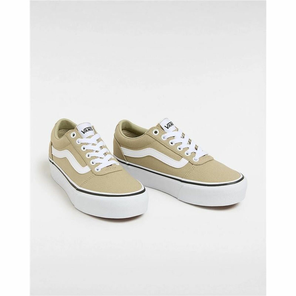 Women's casual trainers Vans Ward Platform Cnvs Elm Beige Light brown-3