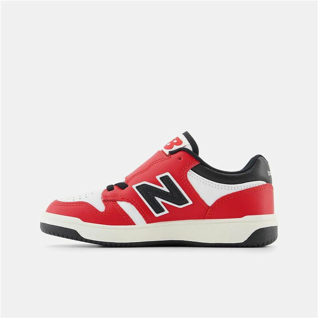 Sports Shoes for Kids New Balance 480 HOOK LOOP White Red Tomato-5