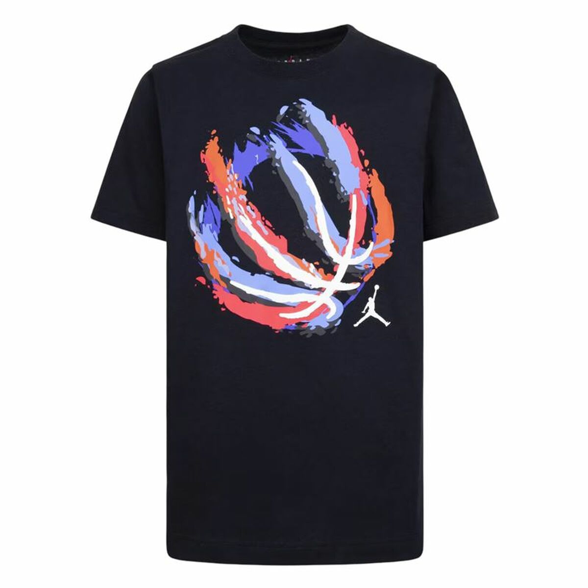 Child's Short Sleeve T-Shirt Jordan Jdb Bball Fire Ss Black-0