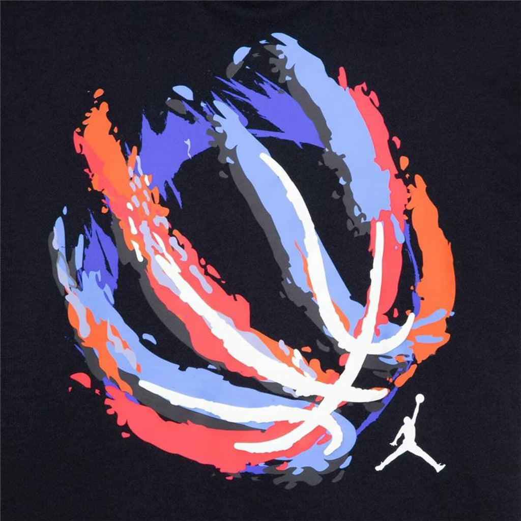 Child's Short Sleeve T-Shirt Jordan Jdb Bball Fire Ss Black-2