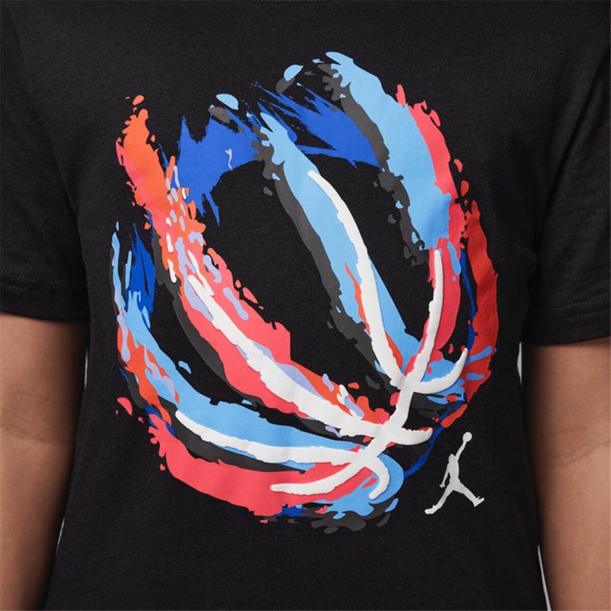Child's Short Sleeve T-Shirt Jordan Jdb Bball Fire Ss Black-2