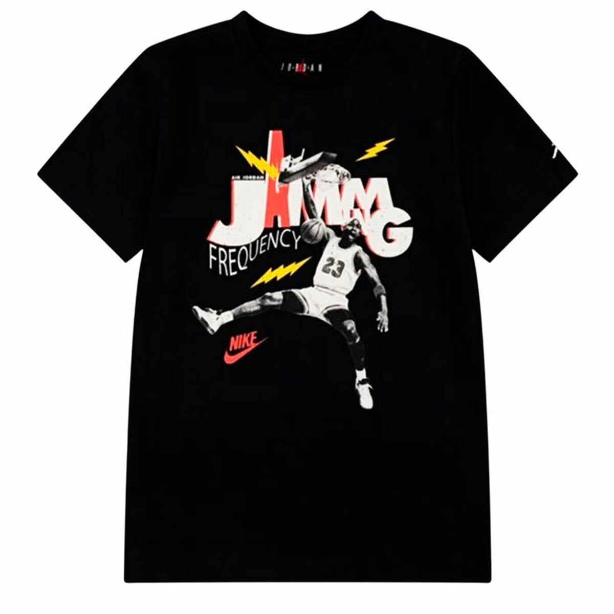Child's Short Sleeve T-Shirt Jordan Mj Jamming Ss Black-0