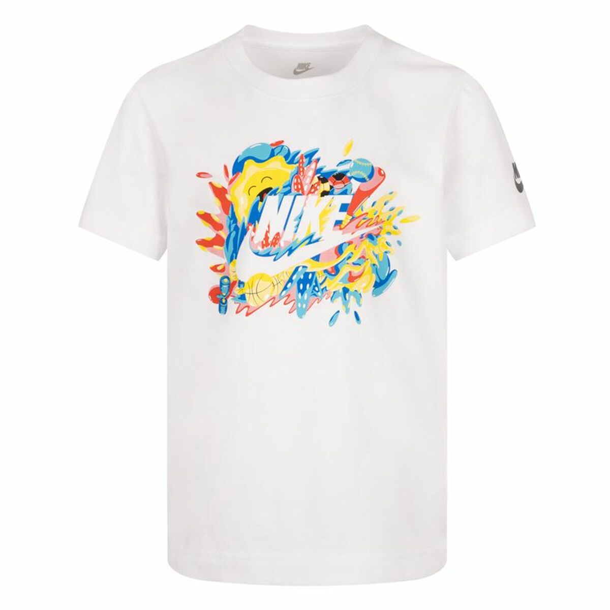 Child's Short Sleeve T-Shirt Nike Sport Splash  White-0