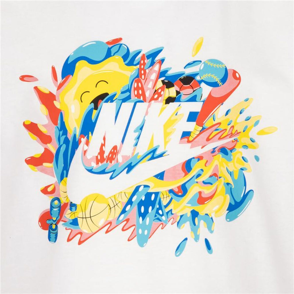 Child's Short Sleeve T-Shirt Nike Sport Splash  White-1