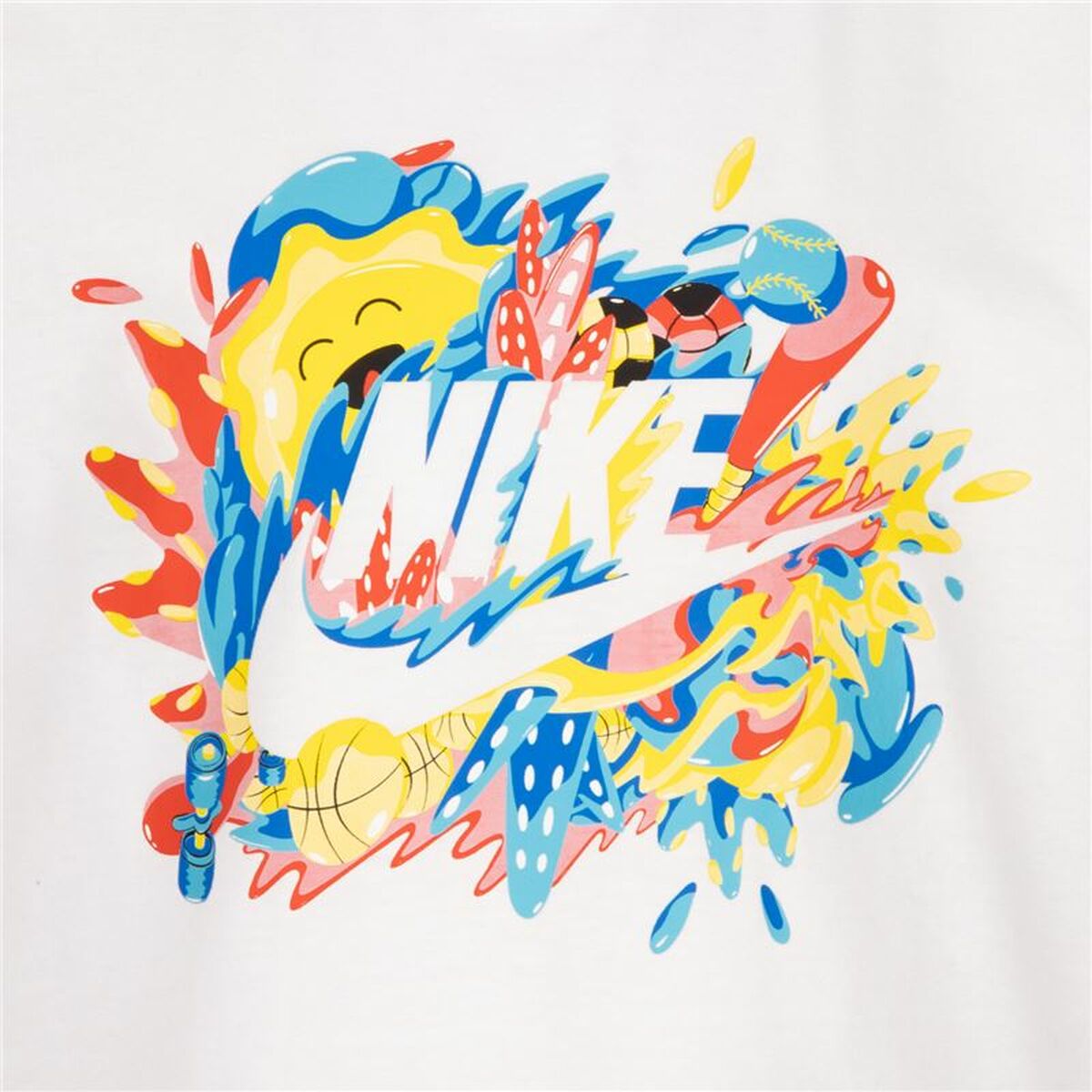 Child's Short Sleeve T-Shirt Nike Sport Splash  White-1
