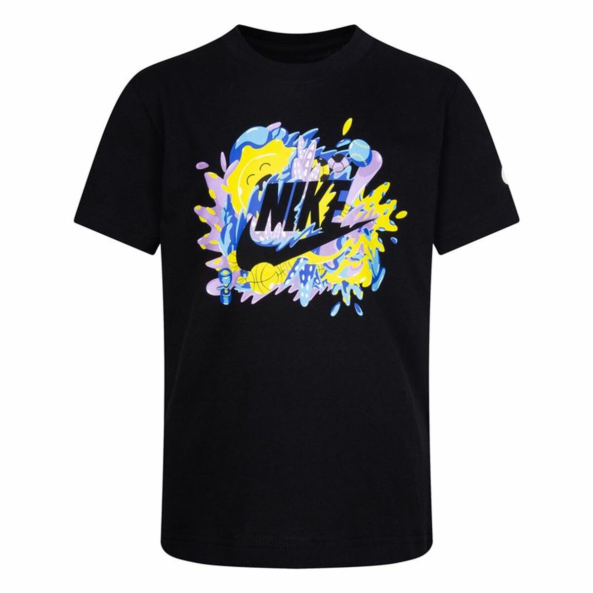 Child's Short Sleeve T-Shirt Nike Sport Splash  Black-0