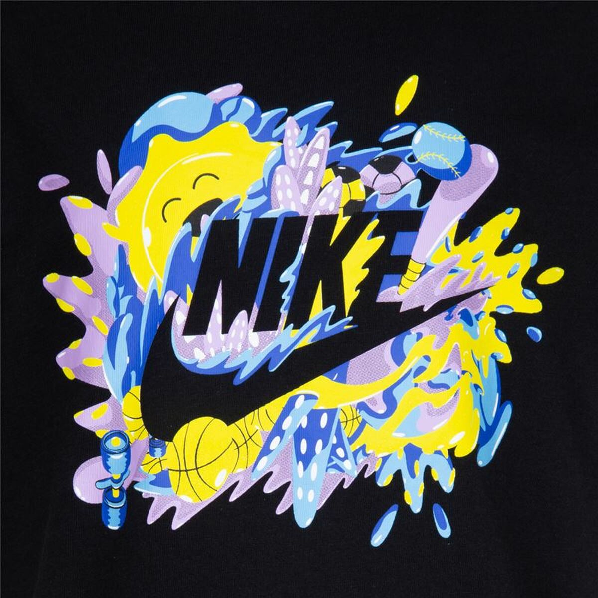 Child's Short Sleeve T-Shirt Nike Sport Splash  Black-2