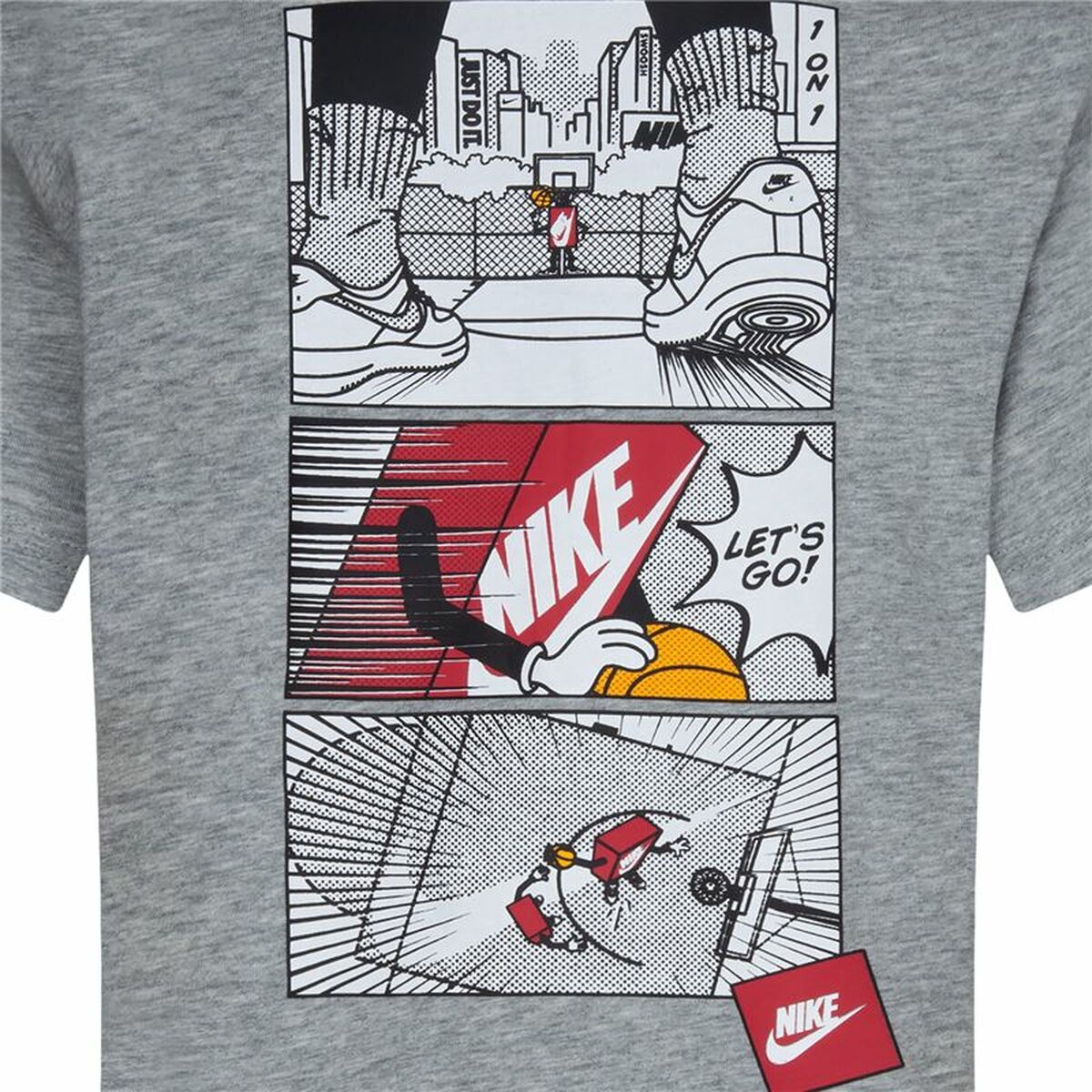 Child's Short Sleeve T-Shirt Nike Icons Of Play Grey-3