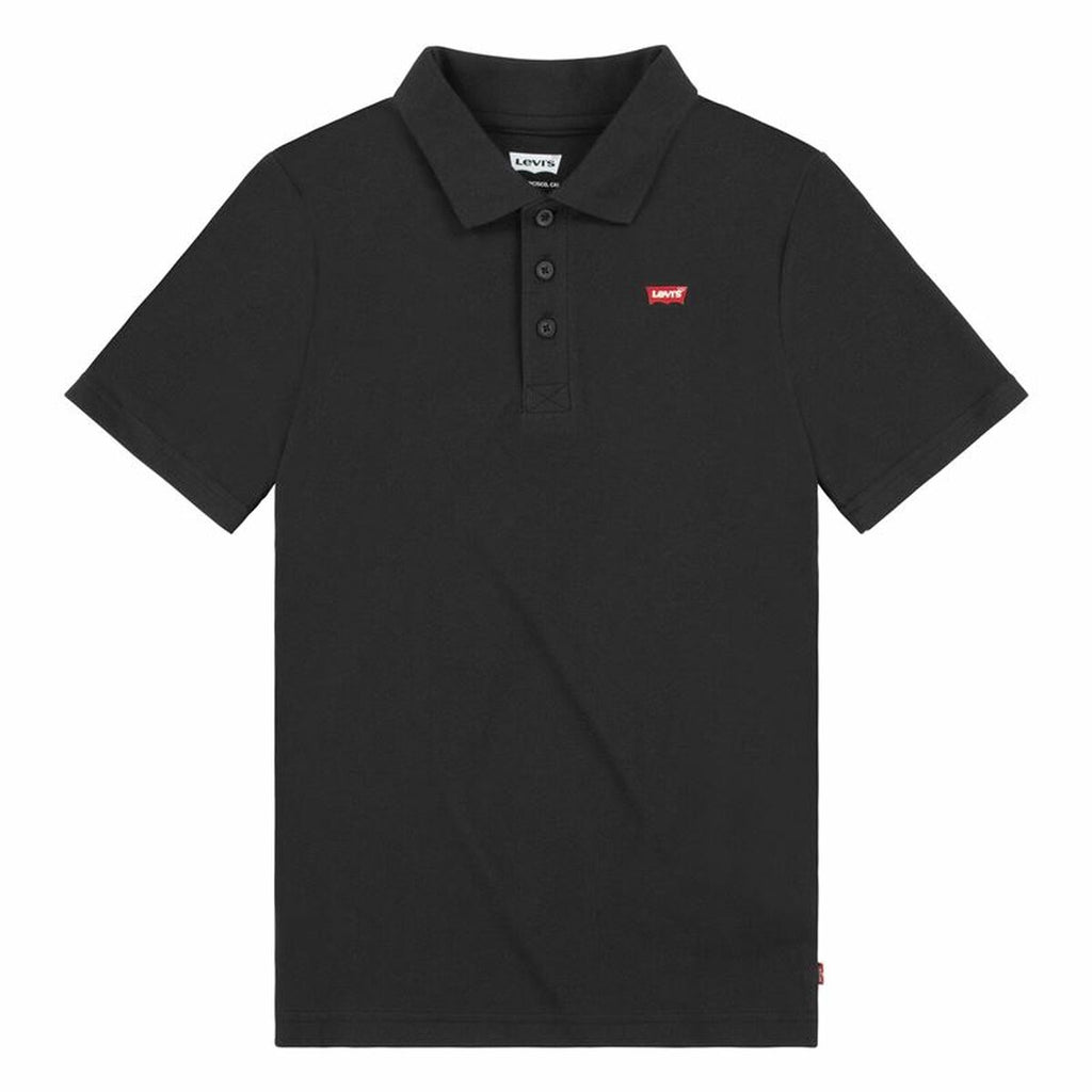 Children’s Short Sleeve Polo Shirt Levi's Lvb Back Neck Tape Black-0