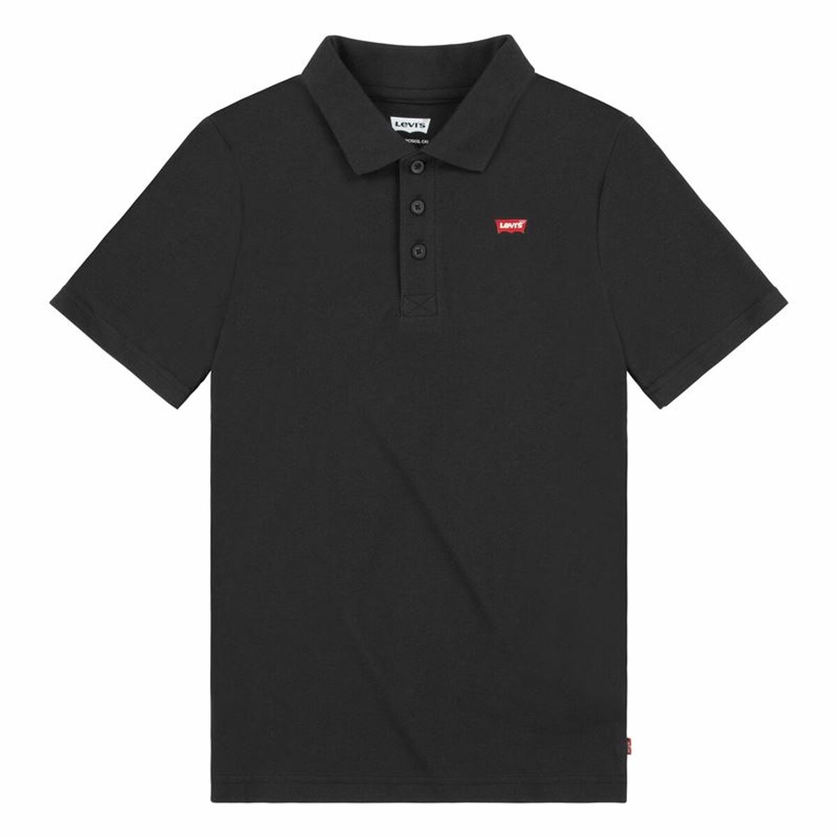 Children’s Short Sleeve Polo Shirt Levi's Lvb Back Neck Tape Black-0