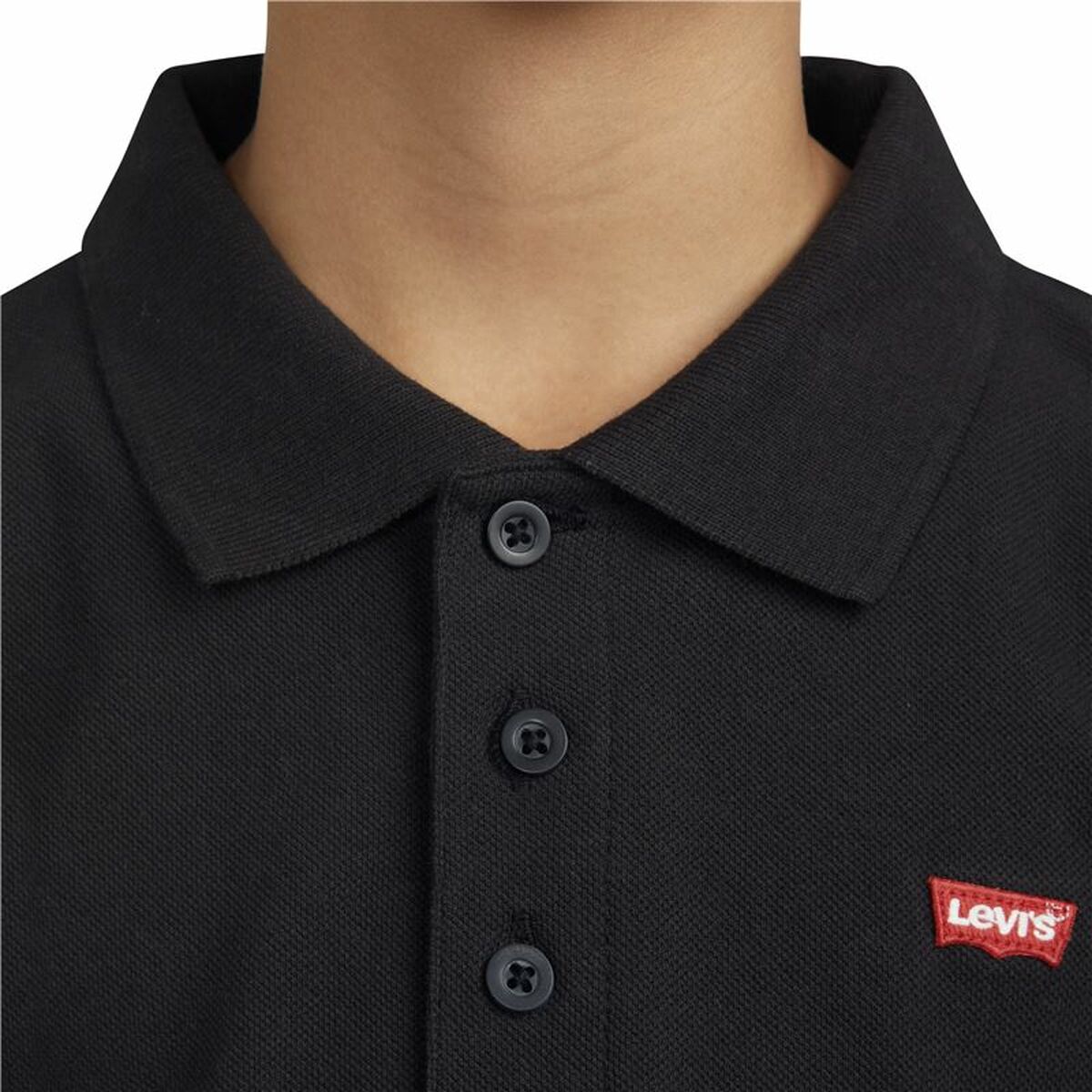 Children’s Short Sleeve Polo Shirt Levi's Lvb Back Neck Tape Black-5