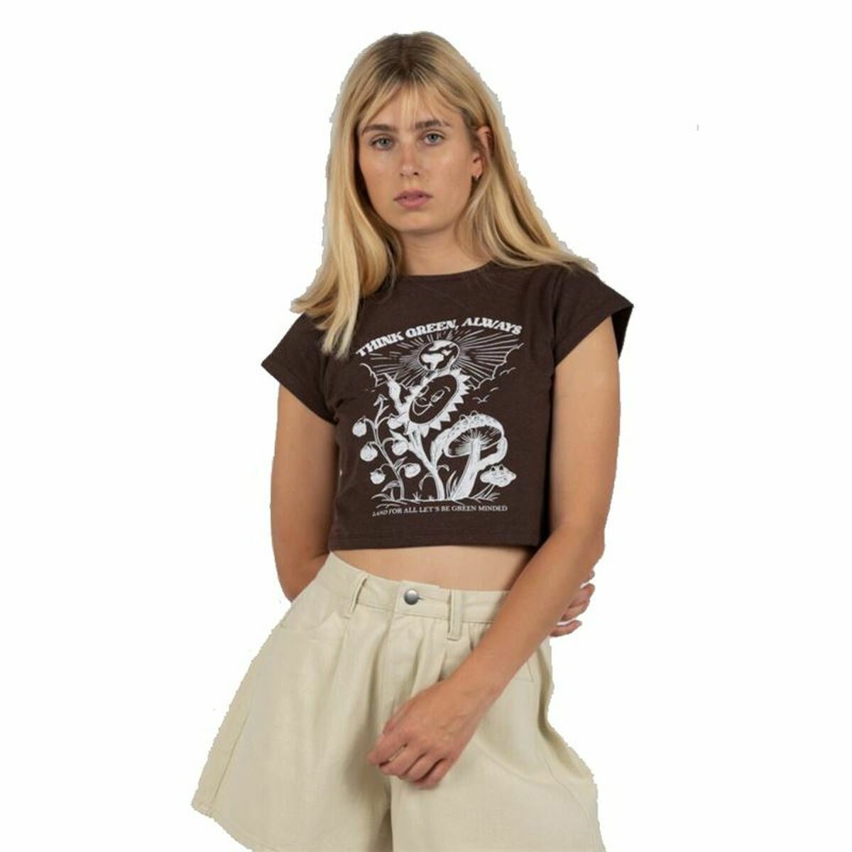 Women’s Short Sleeve T-Shirt 24COLOURS Casual Brown-3