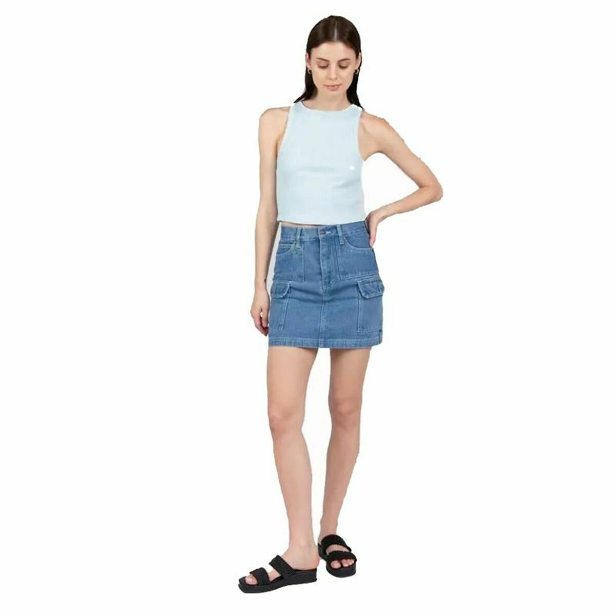 Women’s Short Sleeve T-Shirt 24COLOURS Casual Blue Light Blue-8