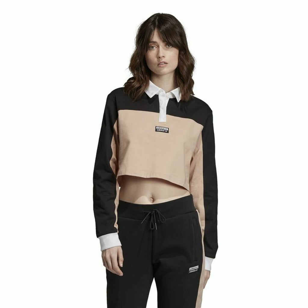 Women’s Short Sleeve Polo Shirt Adidas Originals Cropped Lady Black-1
