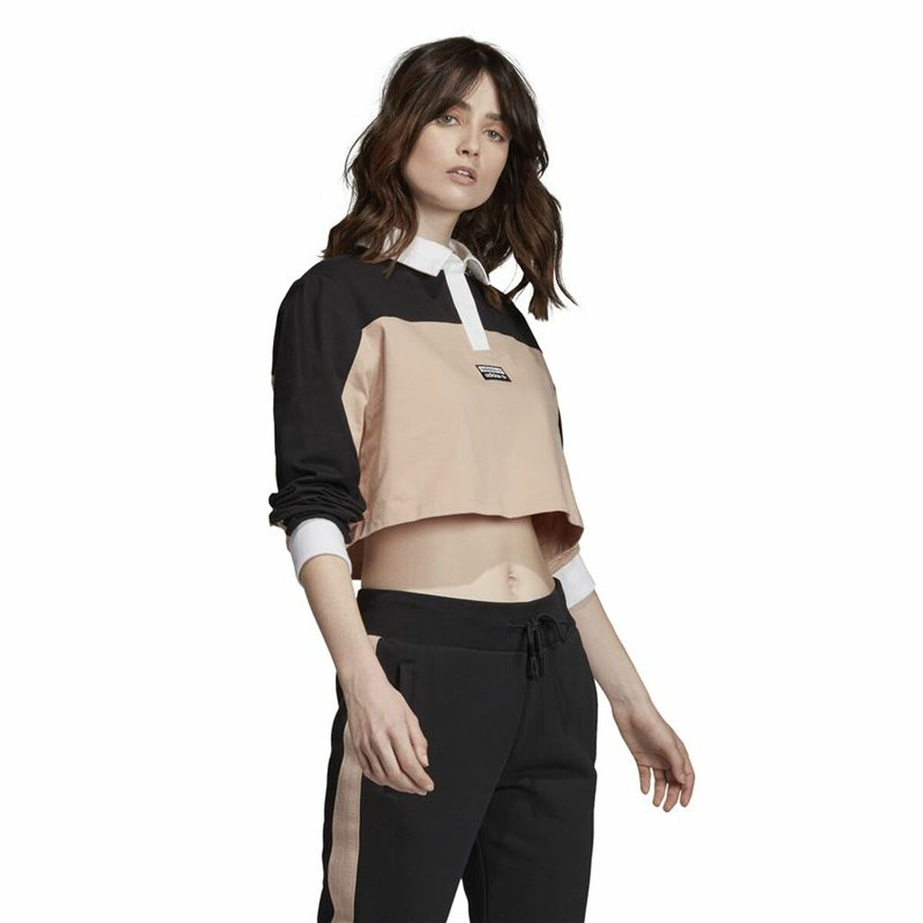 Women’s Short Sleeve Polo Shirt Adidas Originals Cropped Lady Black-7