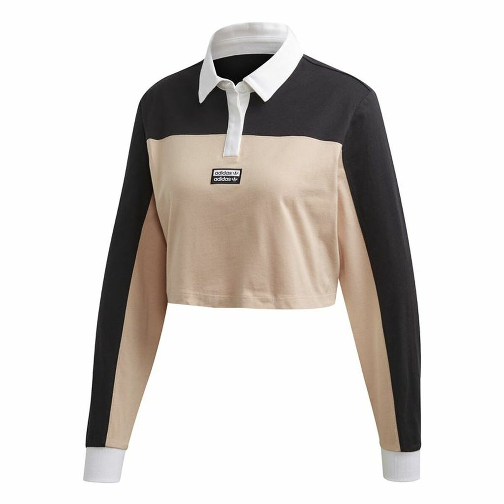 Women’s Short Sleeve Polo Shirt Adidas Originals Cropped Lady Black-0