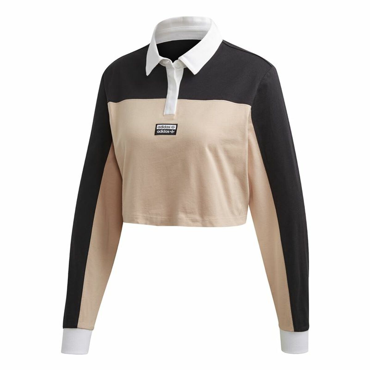 Women’s Short Sleeve Polo Shirt Adidas Originals Cropped Lady Black-0