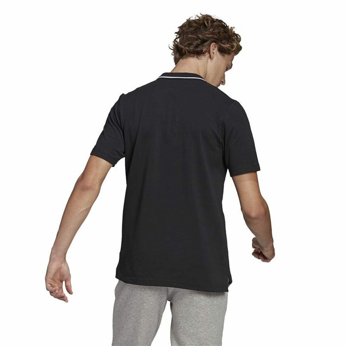 Men’s Short Sleeve Polo Shirt Adidas Aeroready essentials Black-3