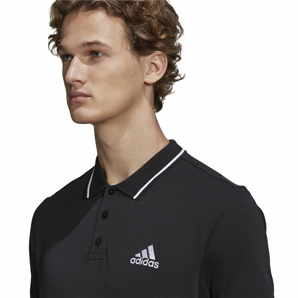 Men’s Short Sleeve Polo Shirt Adidas Aeroready essentials Black-2