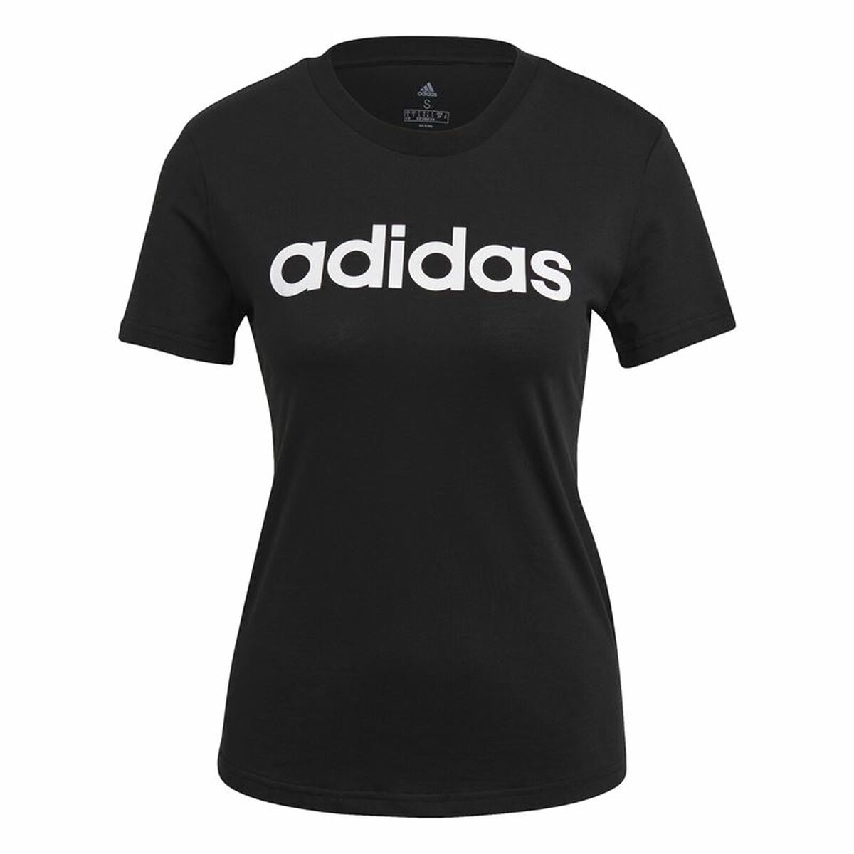Women’s Short Sleeve T-Shirt Adidas Lin T Black (XS)-0