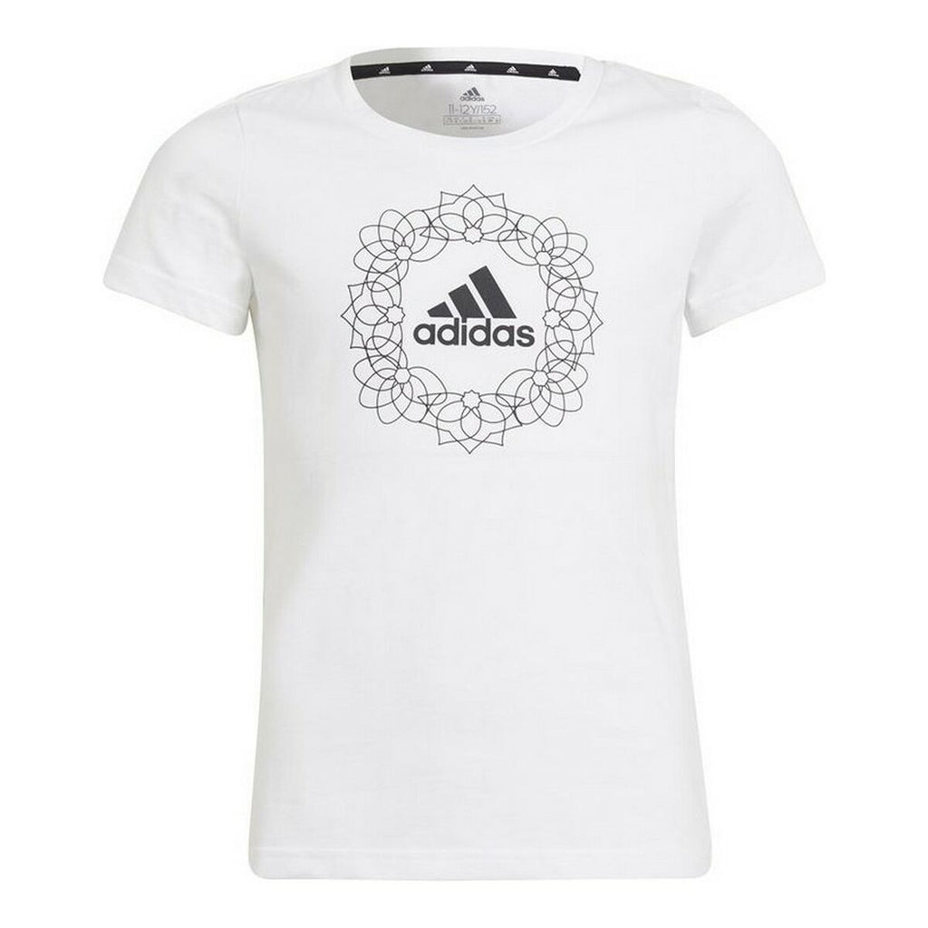 Child's Short Sleeve T-Shirt Adidas Graphic White-0