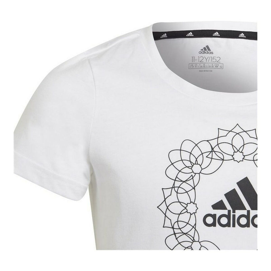 Child's Short Sleeve T-Shirt Adidas Graphic White-3