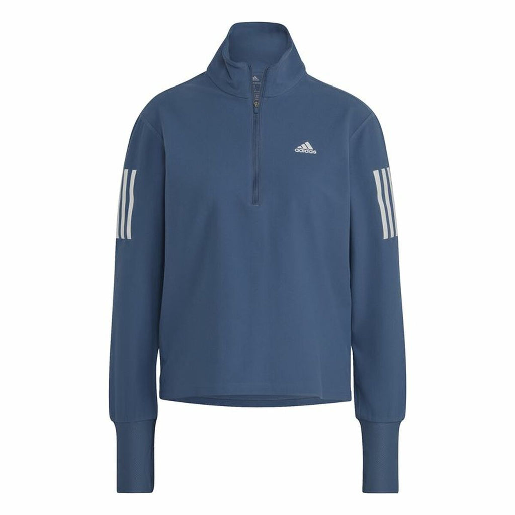 Women's long sleeve T-shirt Adidas Own the Run 1/2 Zip Indigo-16