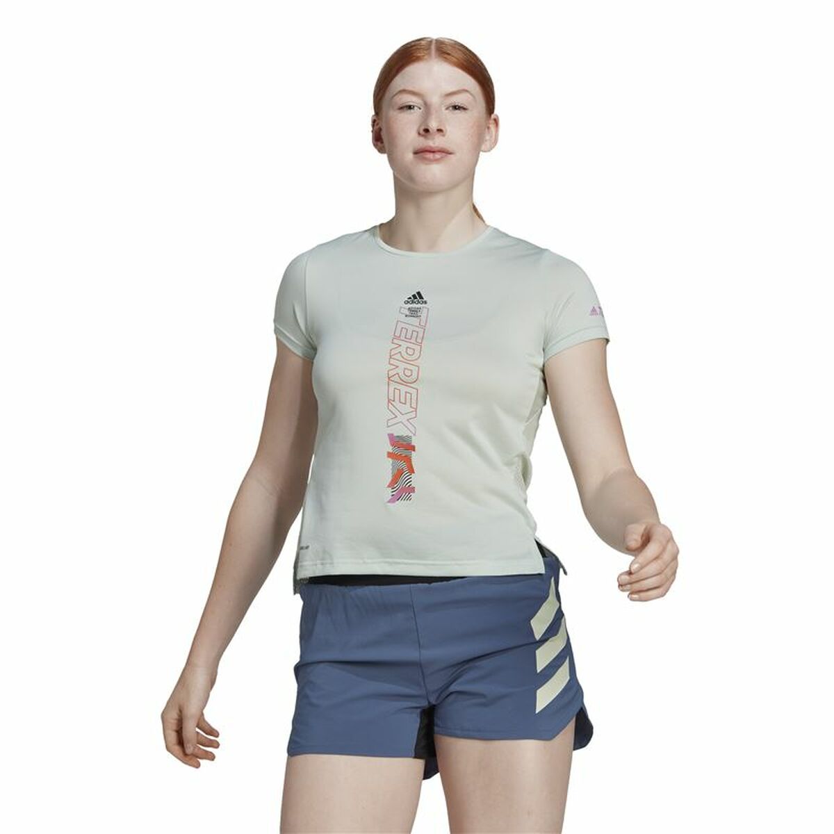 Women’s Short Sleeve T-Shirt Adidas Agravic Soft green-7
