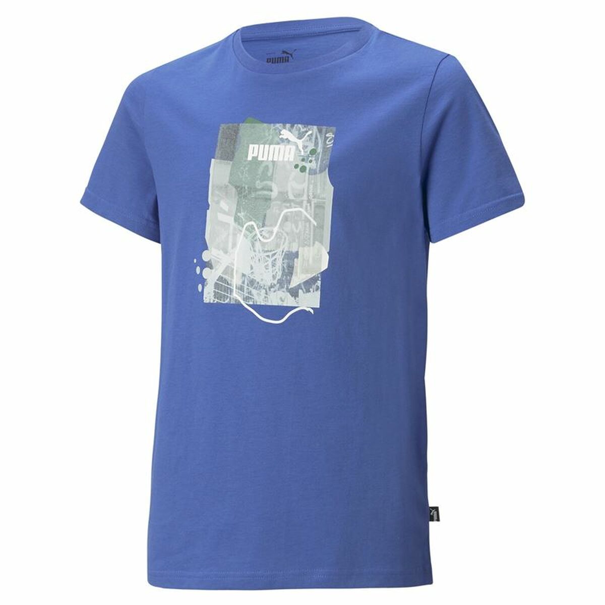Children’s Short Sleeve T-Shirt Puma Essentials+ Street Art Grap Blue-0