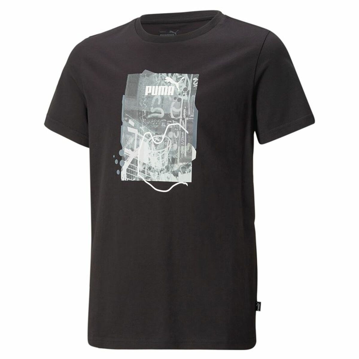 Children’s Short Sleeve T-Shirt Puma Essentials+ Street Art Grap Black-0