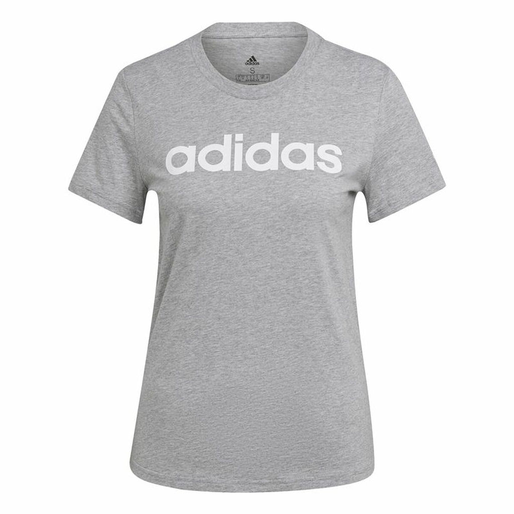 Women’s Short Sleeve T-Shirt Adidas Essentials Logo Mujer Light grey (L)-0