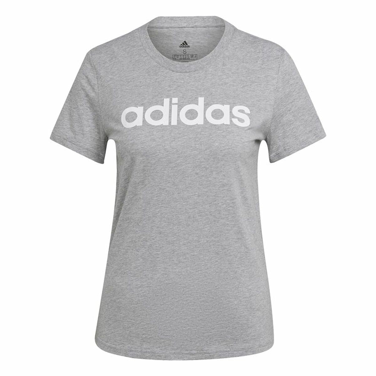Women’s Short Sleeve T-Shirt Adidas Essentials Logo Mujer Light grey (L)-0