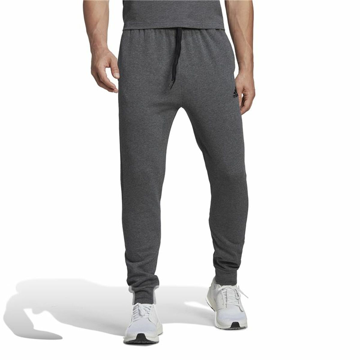 Long Sports Trousers Adidas Essentials Regular Tapered Dark grey-2