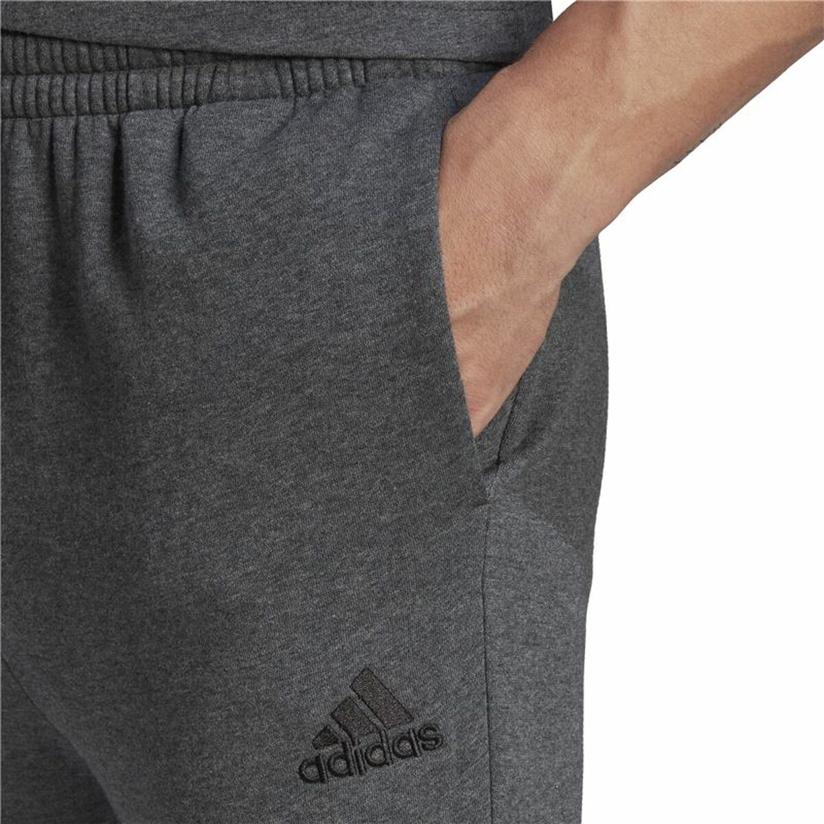 Long Sports Trousers Adidas Essentials Regular Tapered Dark grey-4