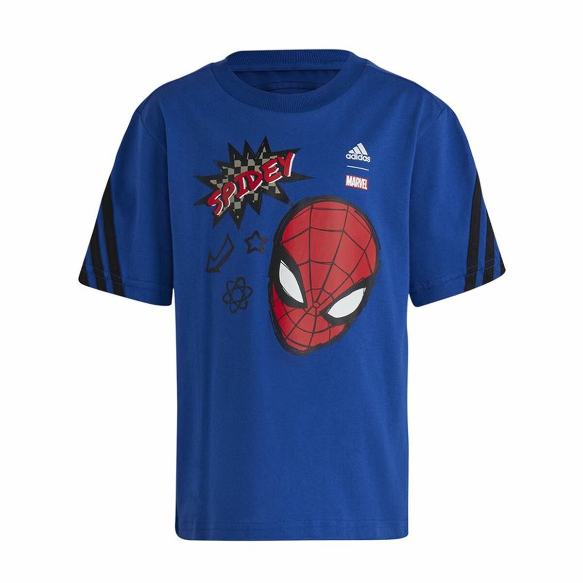 Child's Short Sleeve T-Shirt Adidas Spider-Man Blue-0