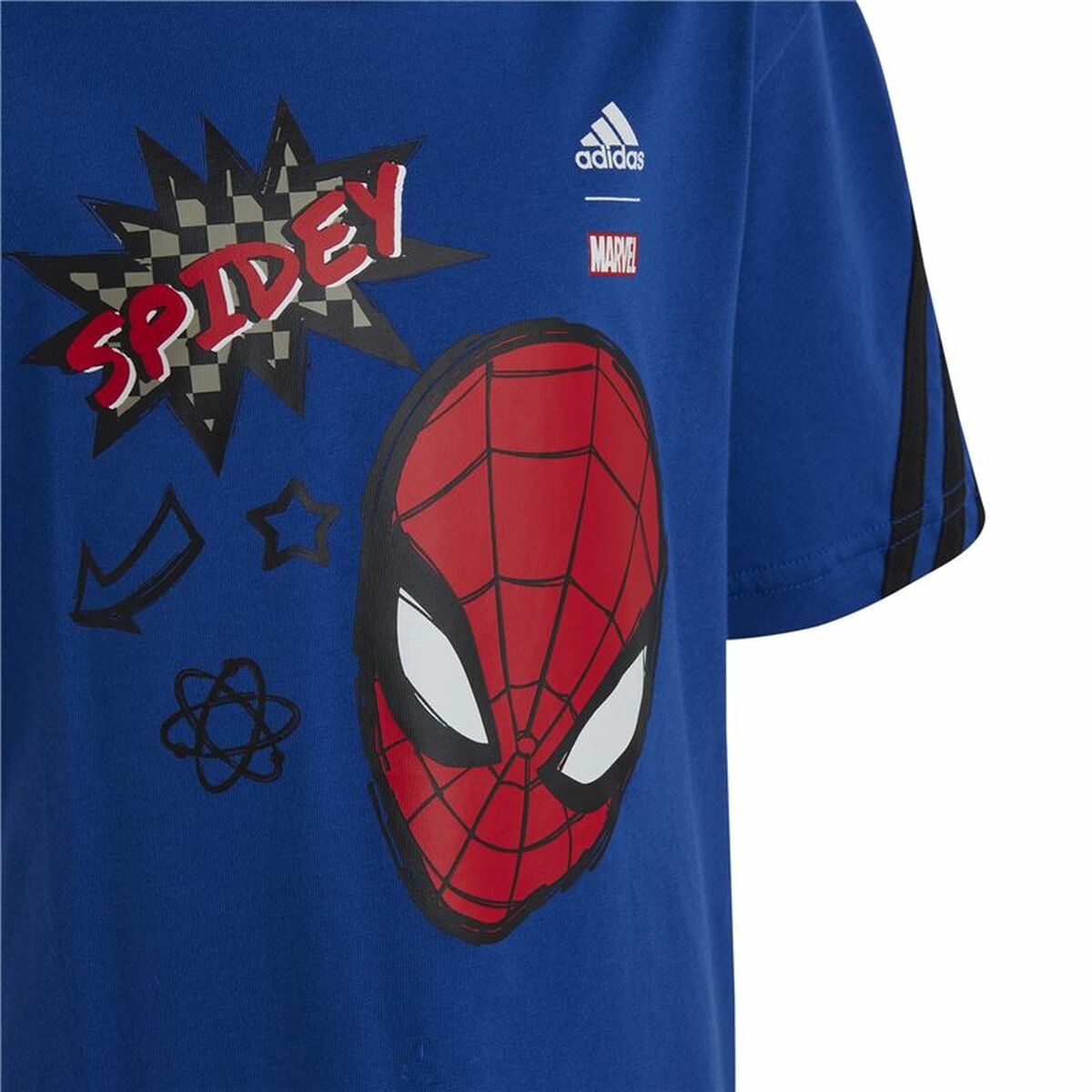Child's Short Sleeve T-Shirt Adidas Spider-Man Blue-3